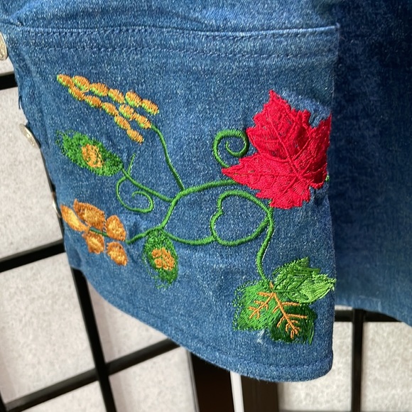 Vintage Diane Gilman, Embroidered Denim Shirt, Bell Sleeves, NWOT, SZ Large - Picture 4 of 7